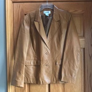 Camel color leather jacket xl